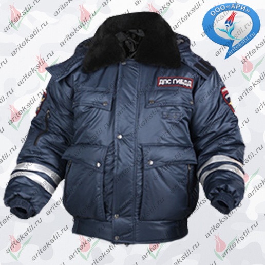 Куртка Зимняя ДПС-ГИБДД-ГАИ утепленная укороченная Форма с меховом воротником и жилетом-3